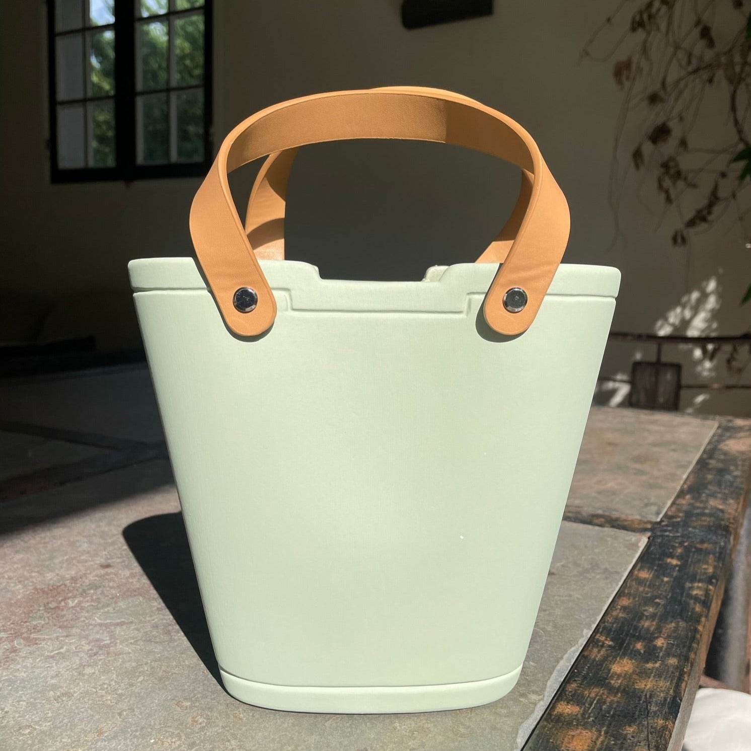 Vase Cabas en céramique - Vert pastel