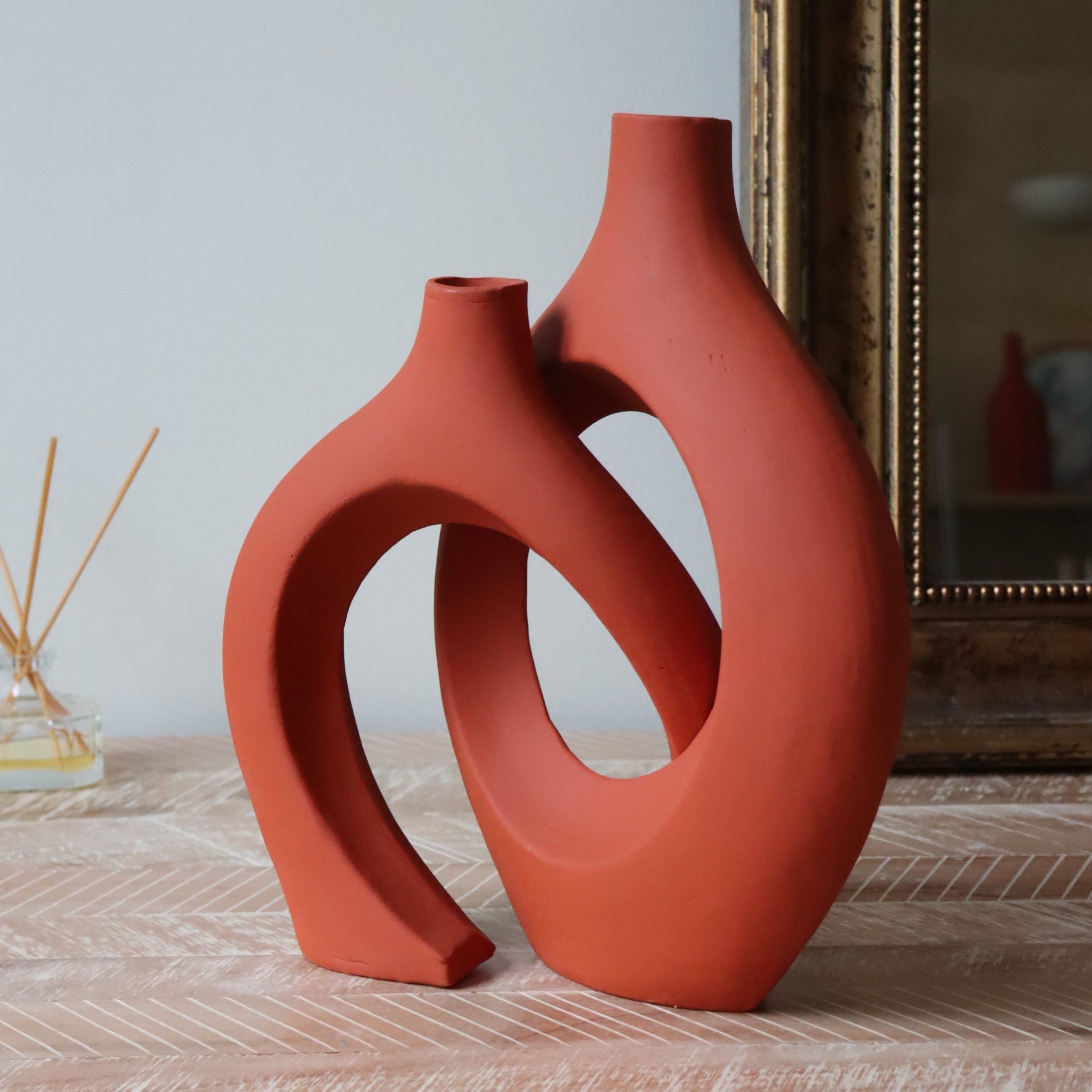 Le Duo de Vases Enlacés Ksar - Terracotta