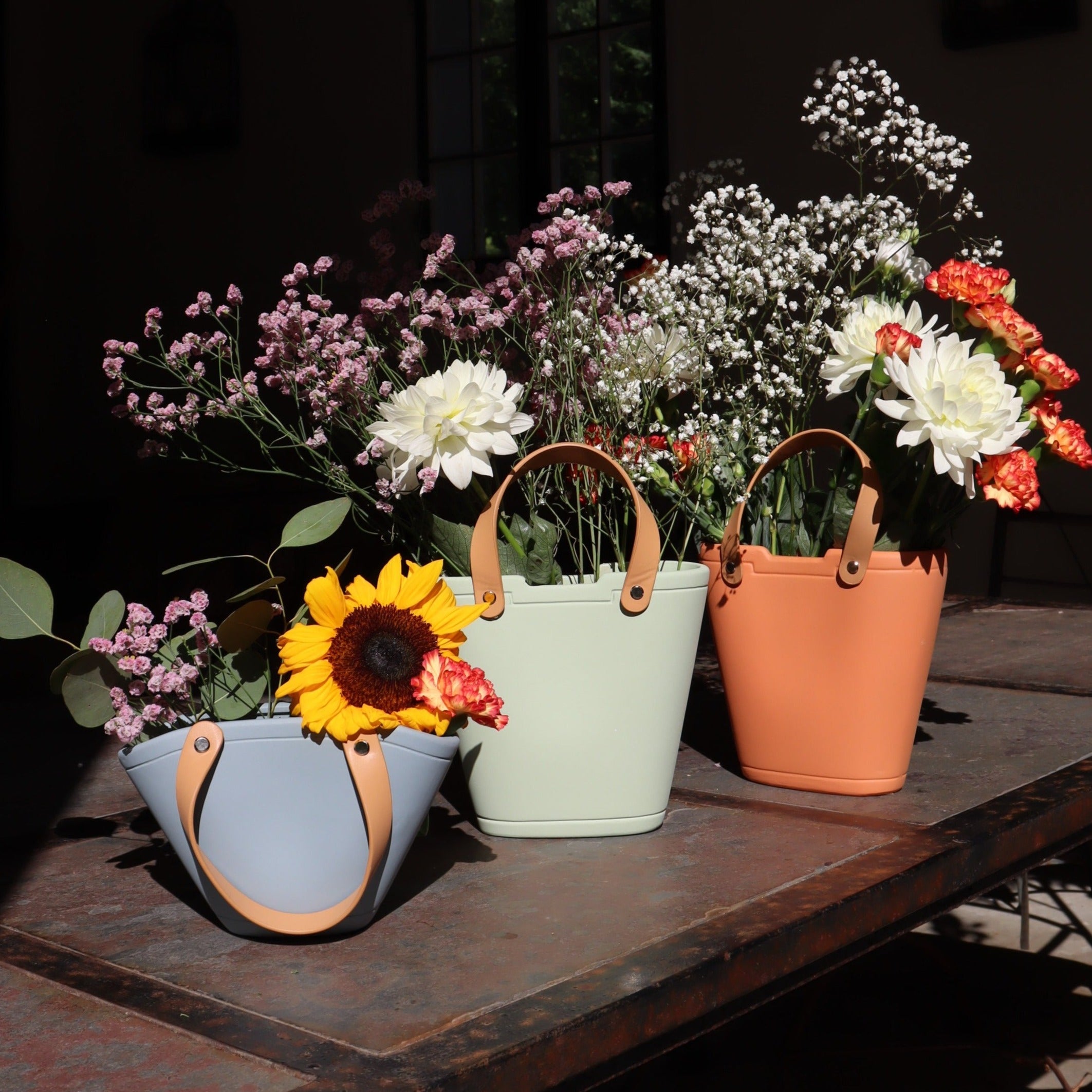 Vase Cabas en céramique - Vert pastel
