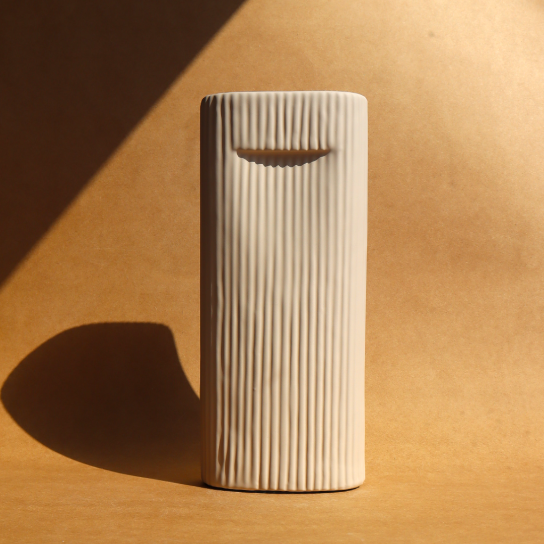 Vase Pana Côtelé - Blanc