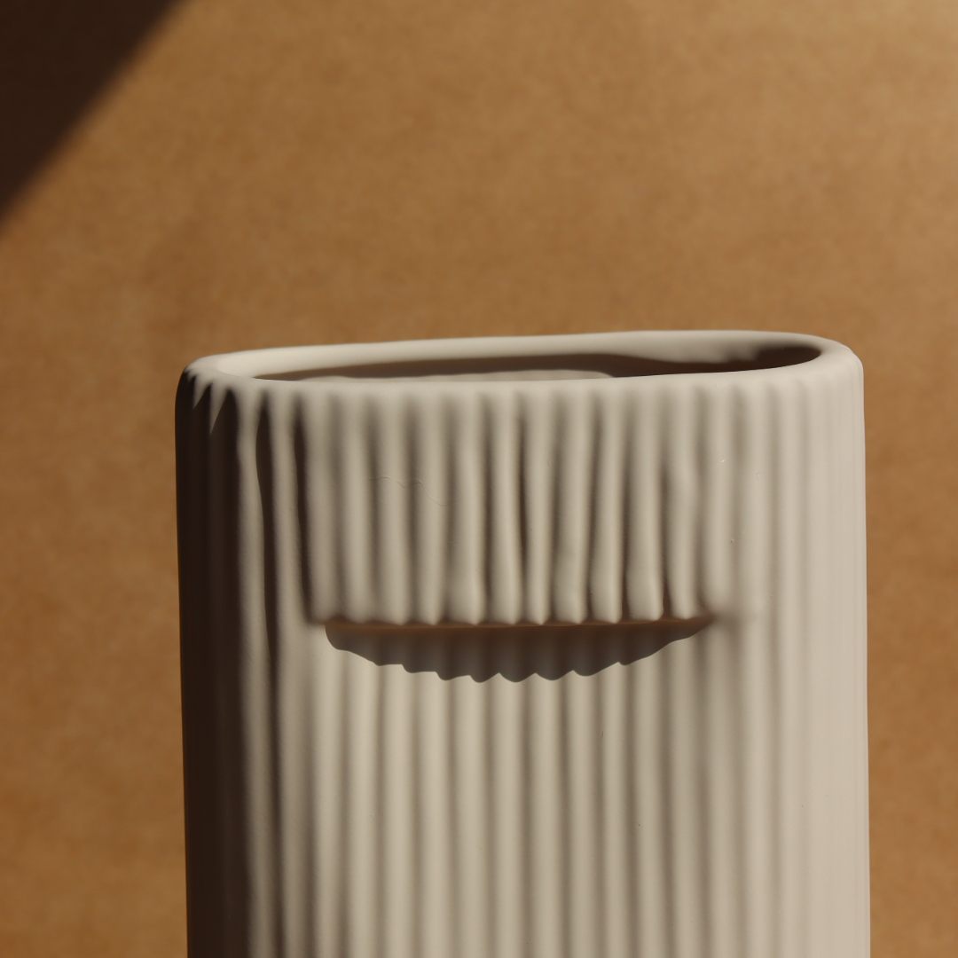 Vase Pana Côtelé - Blanc