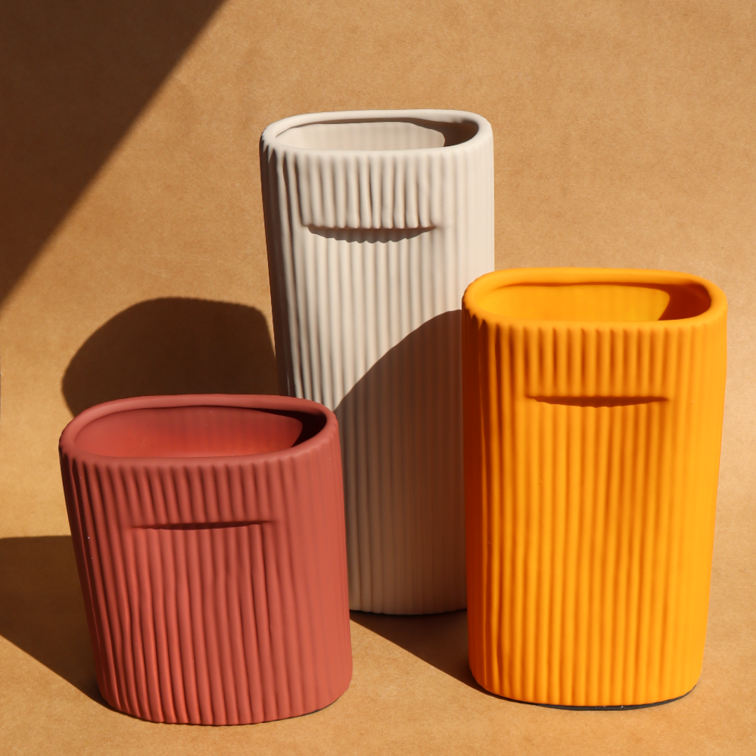 Vase Pana Côtelé - Orange