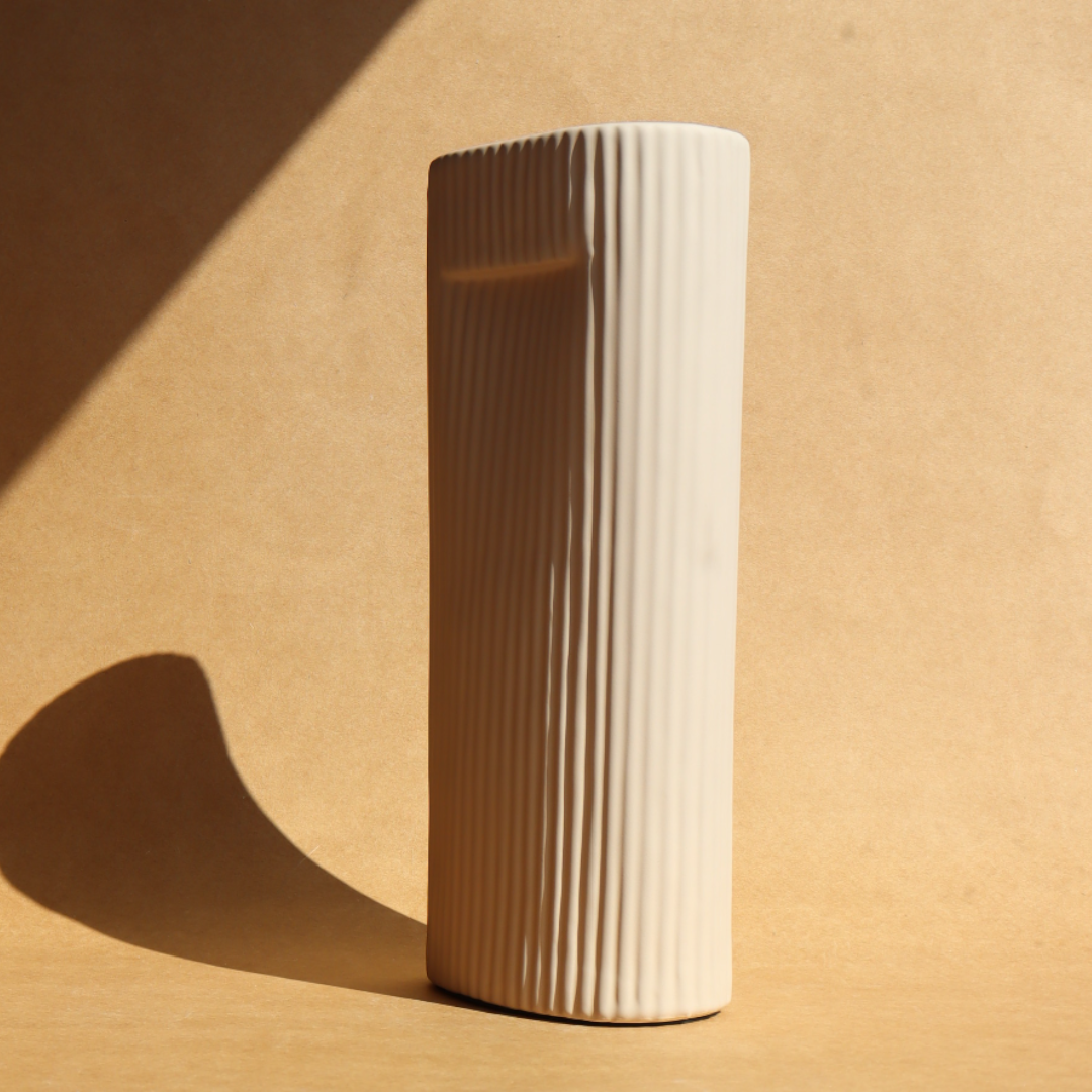 Vase Pana Côtelé - Blanc