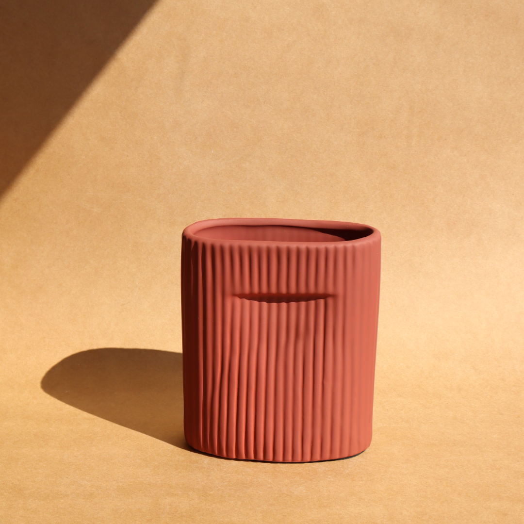 Vase Pana Côtelé - Rouge