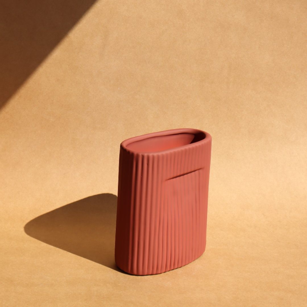 Vase Pana Côtelé - Rouge