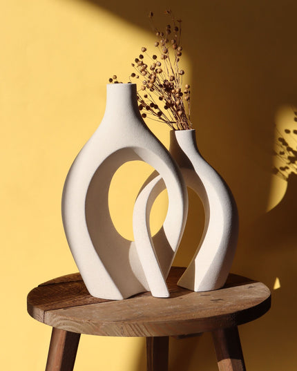Grand Duo de Vases Enlacés en céramique