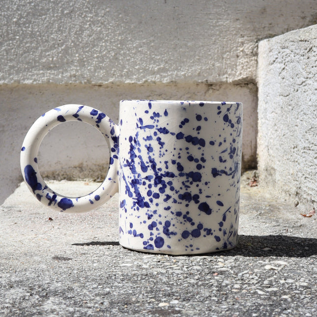 Mug Moucheté en céramique - Bleu - Fait main