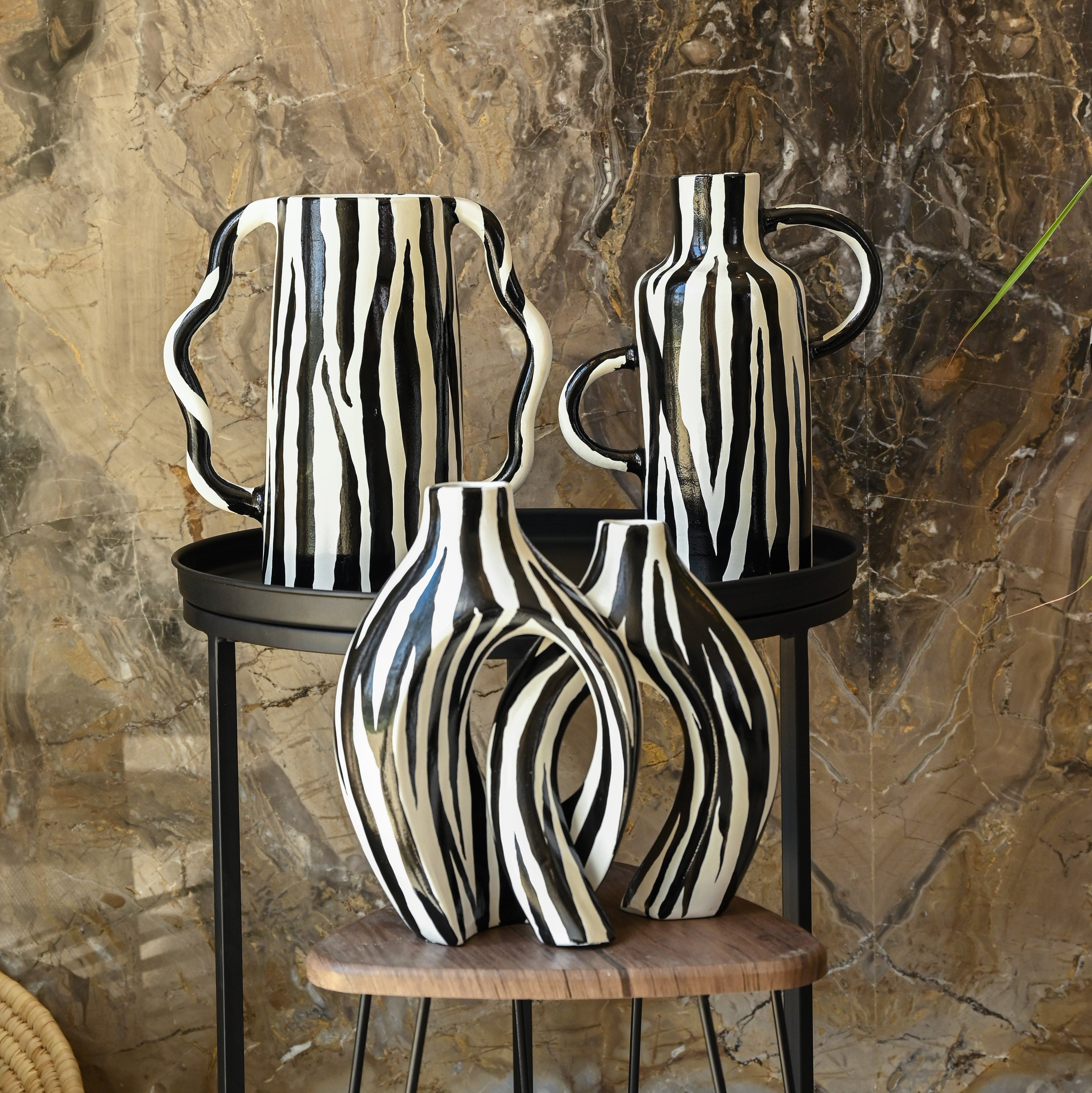 Le Duo de Vases Enlacés Philae - Zèbre