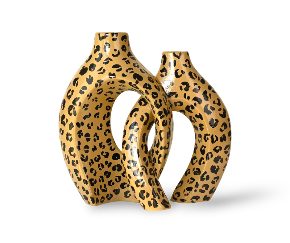 Le Duo de Vases Enlacés Philae - Léopard