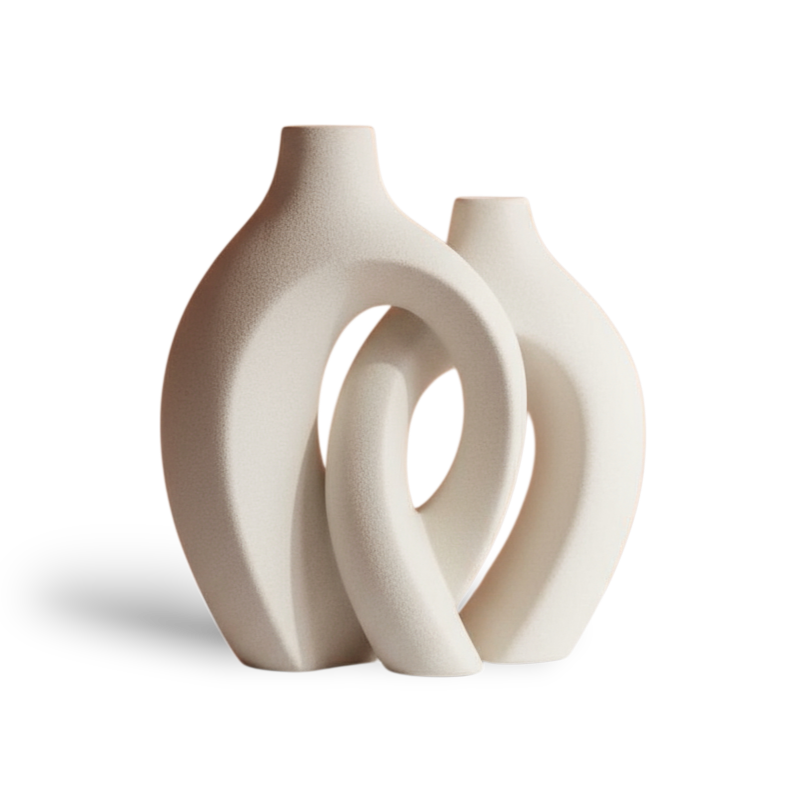 Le Duo de Vases Enlacés Philae - Blanc
