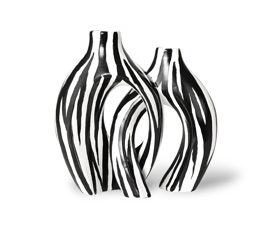 Le Duo de Vases Enlacés Philae - Zèbre