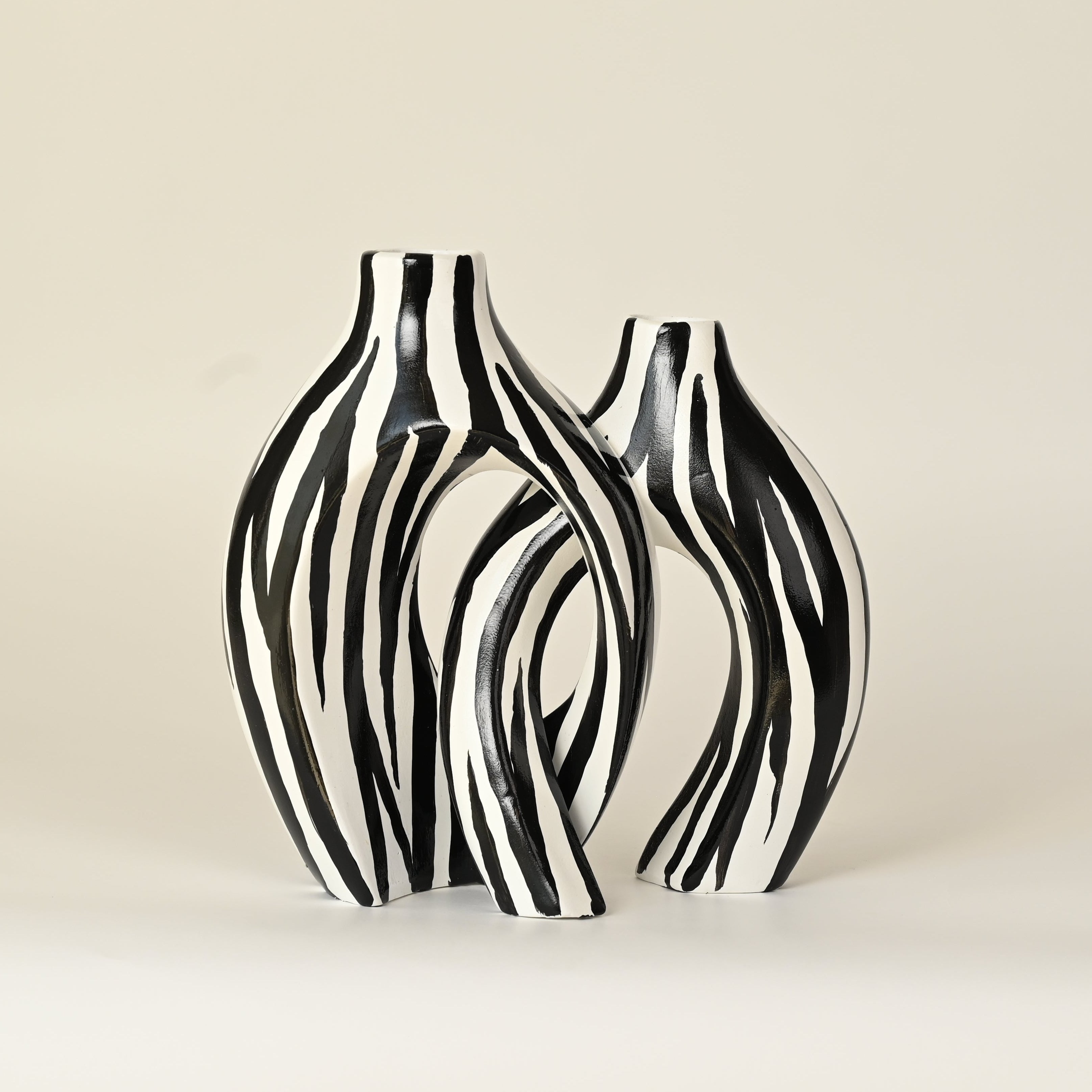 Le Duo de Vases Enlacés Philae - Zèbre