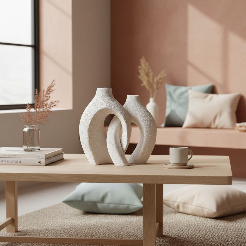 Le Duo de Vases Enlacés Philae - Blanc