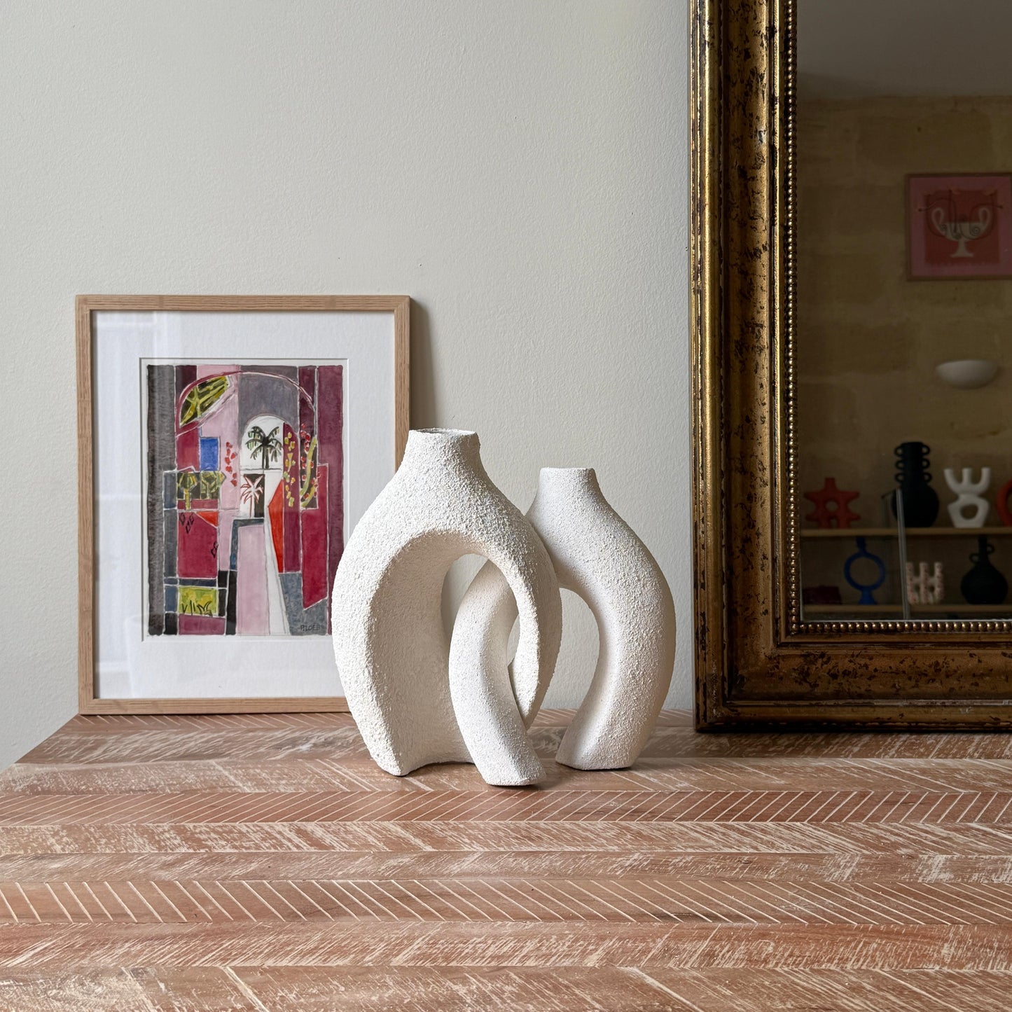 Le Duo de Vases Enlacés Philae - Blanc