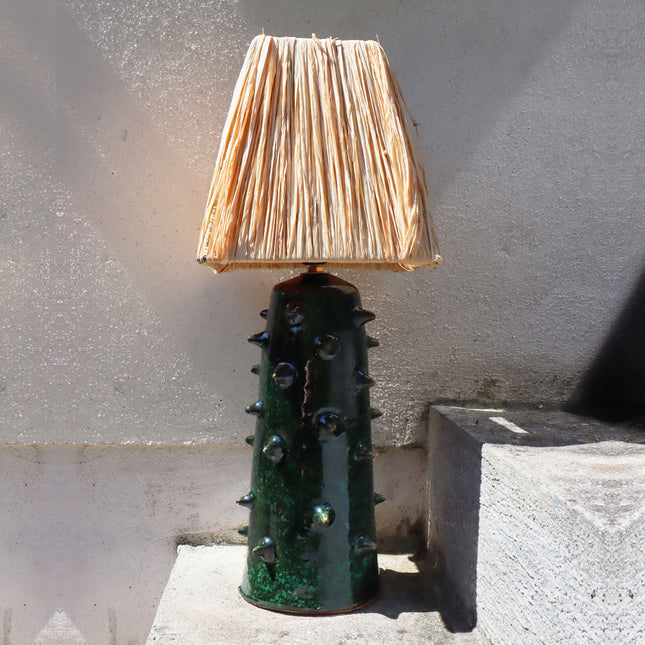 Grande Lampe Artisanale - Vert écaille