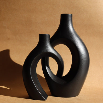Set : 1 Grand Duo Enlacé + 1 Vase Circulaire Texturé
