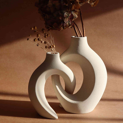 Duo de Vases Enlacés en céramique