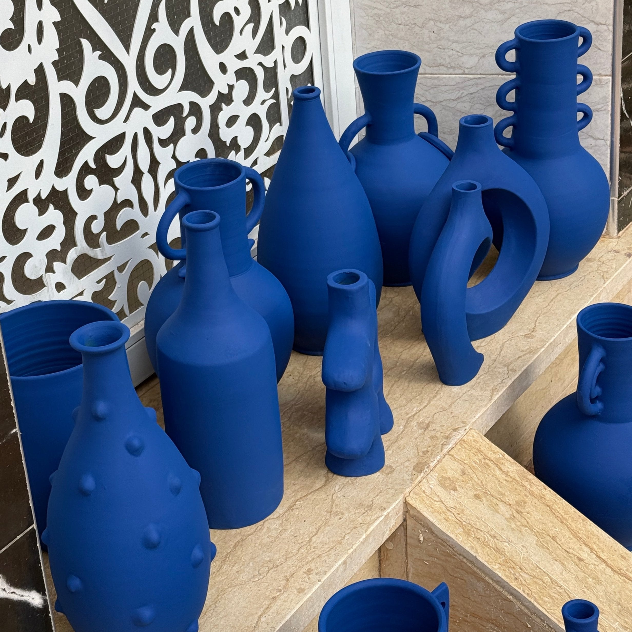 Le Vase Baelo - Bleu mat