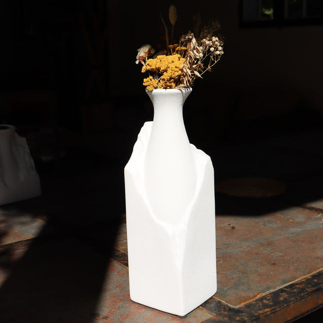 Vase "Taillé Dans La Pierre" - L - Blanc