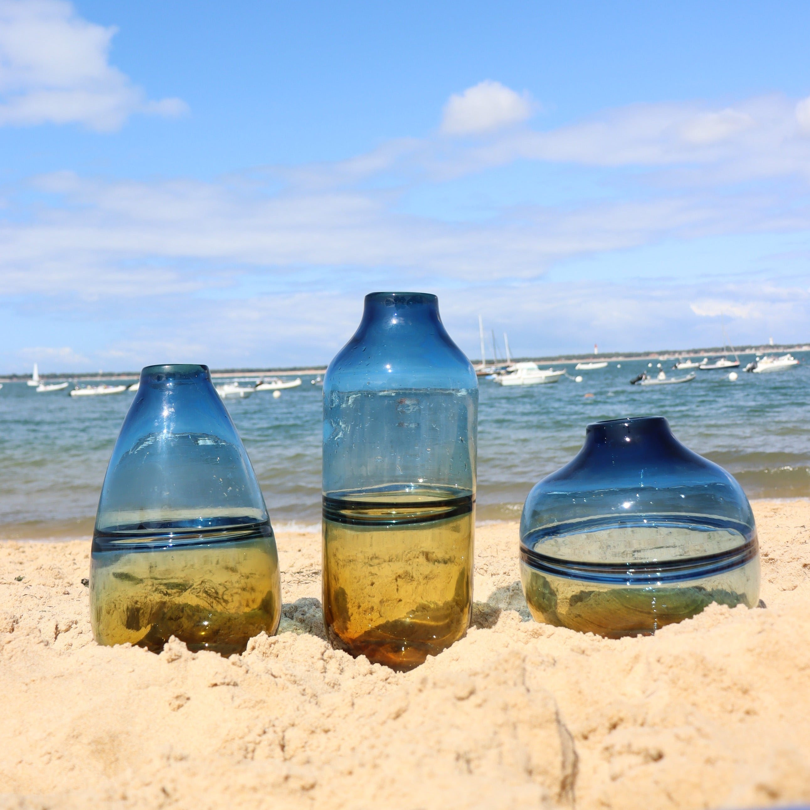 Vase Horizon en verre bicolore - MOYEN