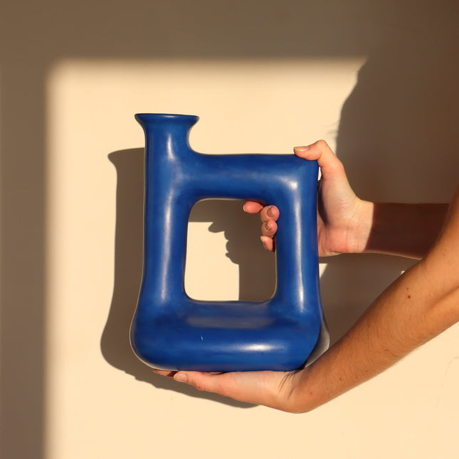 Vase Verseau bleu berbère en céramique fait main