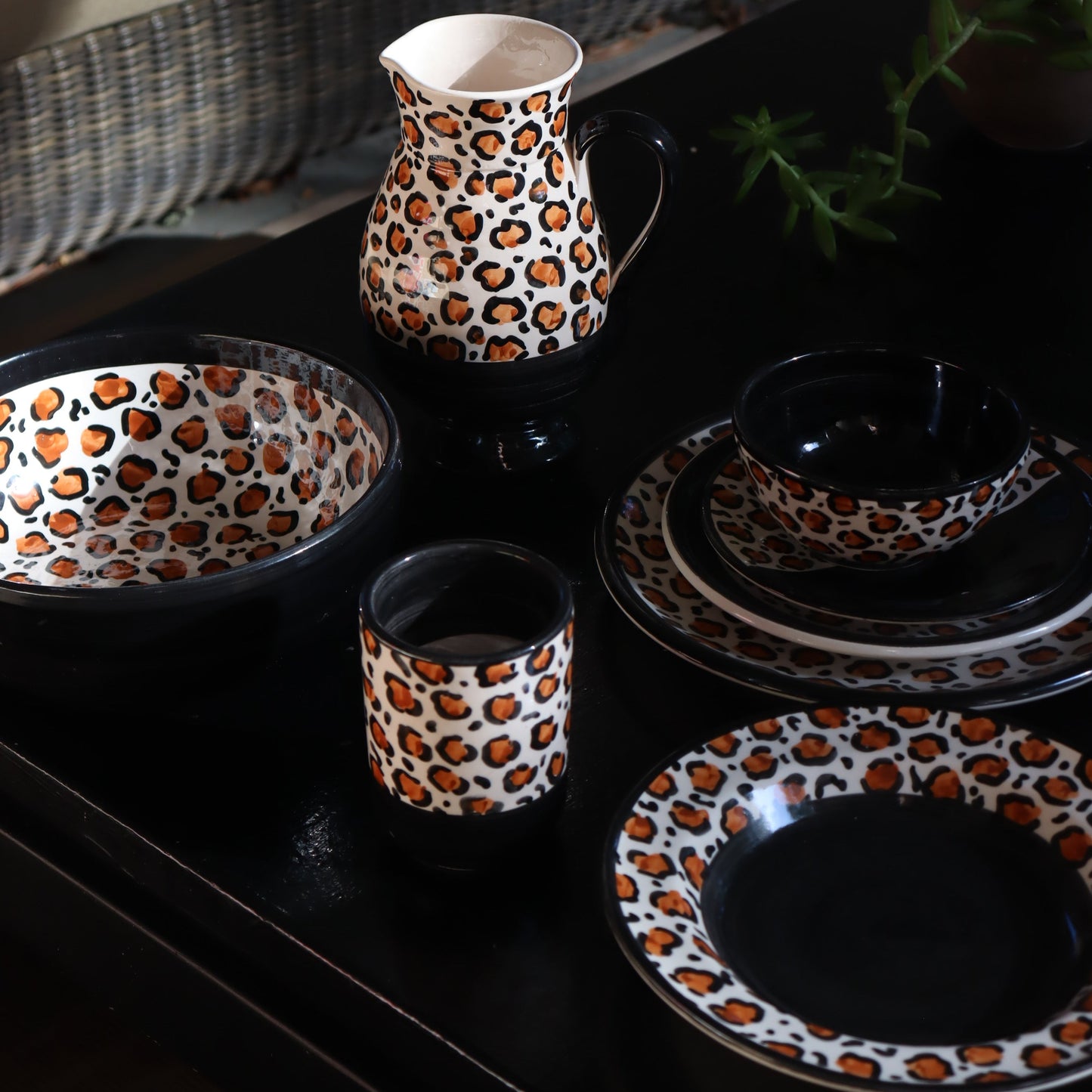 Set Assiettes creuses Fiera 22,5 cm (x4pcs) – Motifs léopard