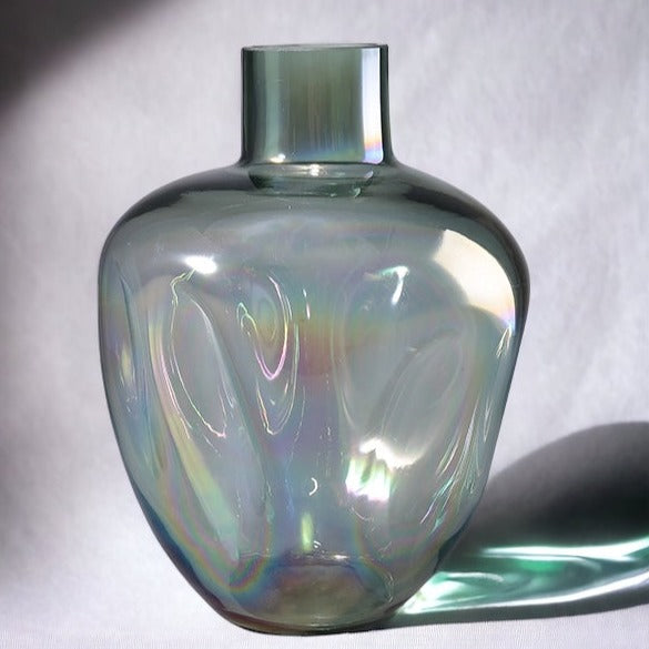 Le Vase Sopla Irisé & Holographique en Verre Soufflé