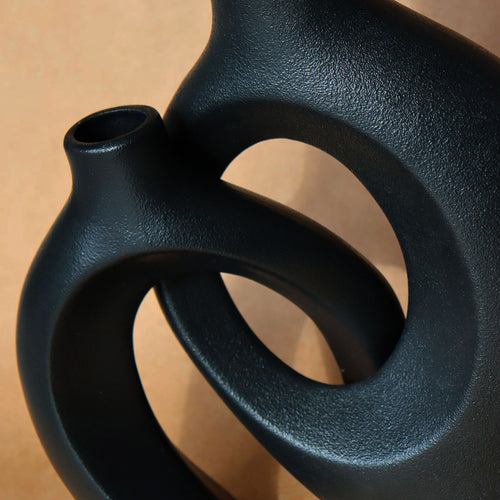 Charger l&#39;image 1 dans la galerie. Duo de Vases Enlacés - PM - Noir