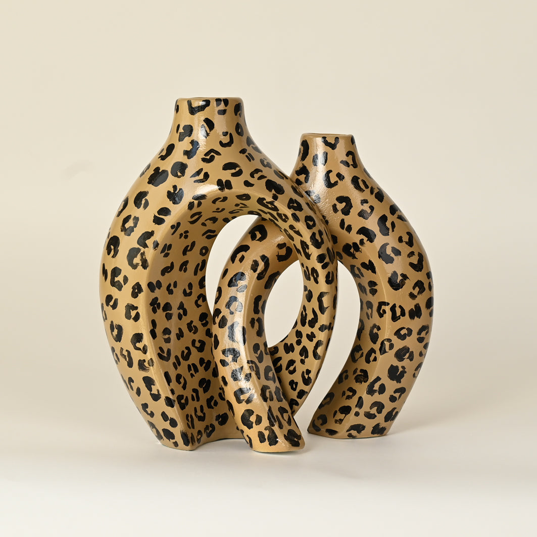 Le Duo de Vases Enlacés Philae - Léopard