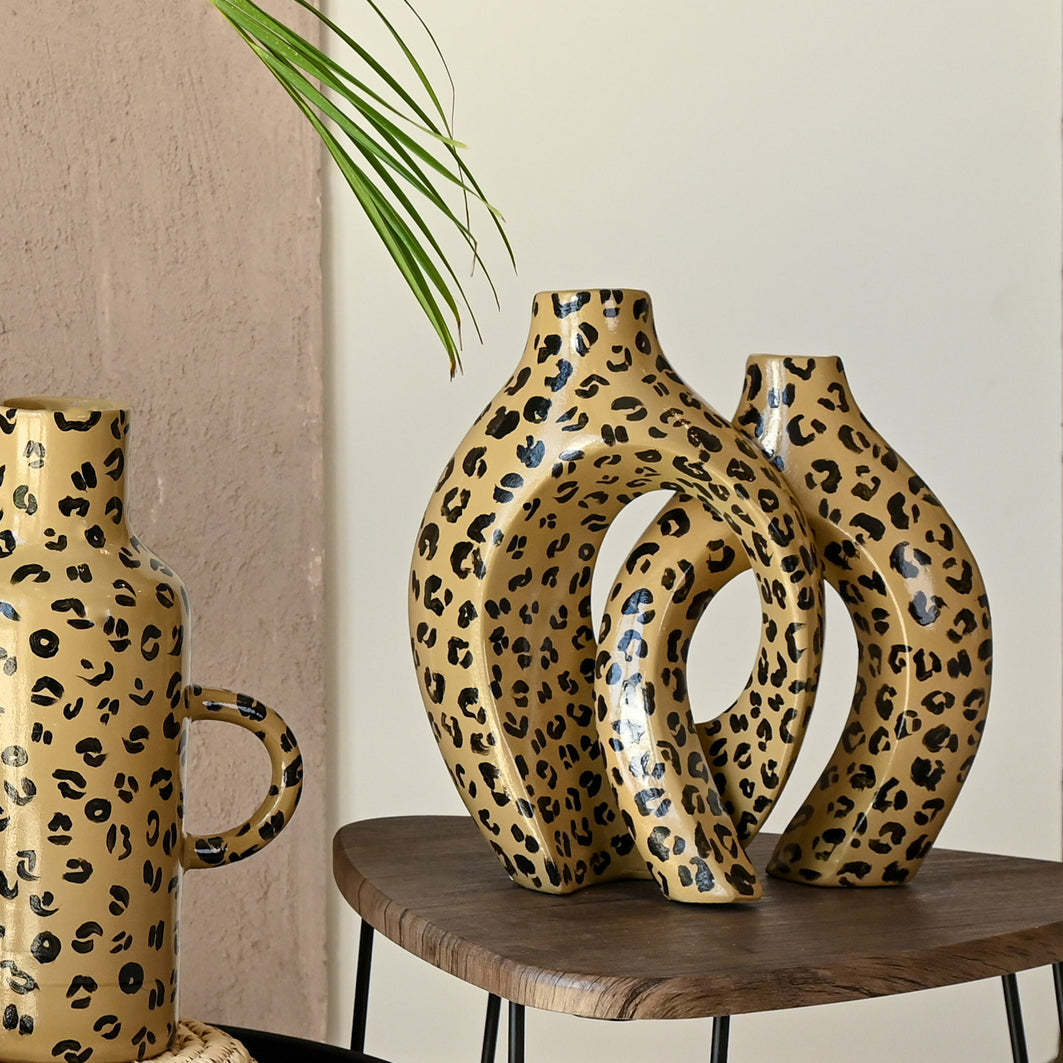 Le Duo de Vases Enlacés Philae - Léopard