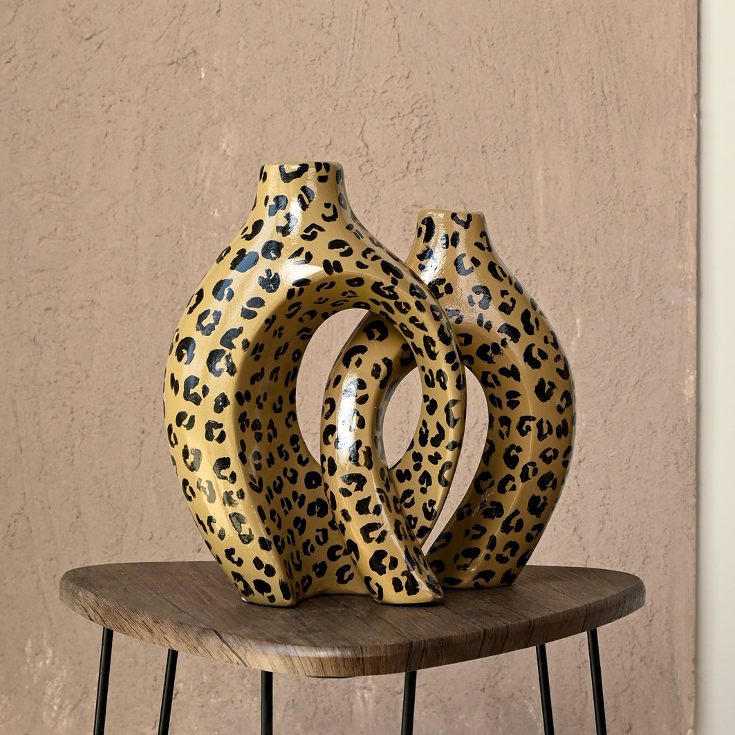 Le Duo de Vases Enlacés Philae - Léopard