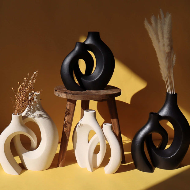 Duos de vases enlacés en céramique