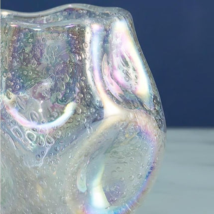 Vase Ciello En Verre Irisé  - H12 x L12cm