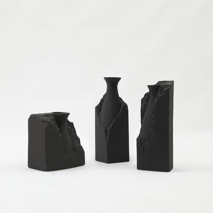 Vase "Taillé Dans La Pierre" - S - Noir