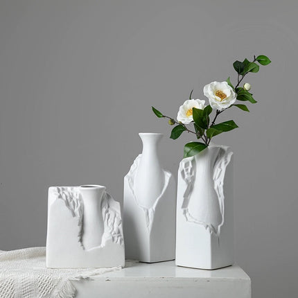 Vase "Taillé Dans La Pierre" - S- Blanc