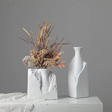 Vase "Taillé Dans La Pierre" - L - Blanc